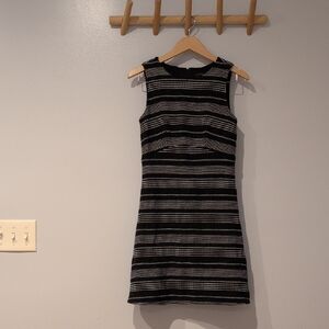 Ann Taylor Black & White Textured Cocktail Style Dress